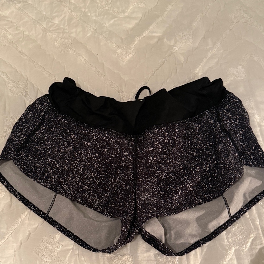 Black and White Speckled Athletic Shorts
